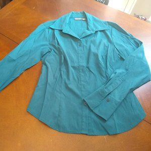Women's Green Button Down Dress Shirt